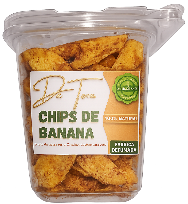 CHIPS DE BANANA SALGADA COM PÁPRICA DEFUMADA